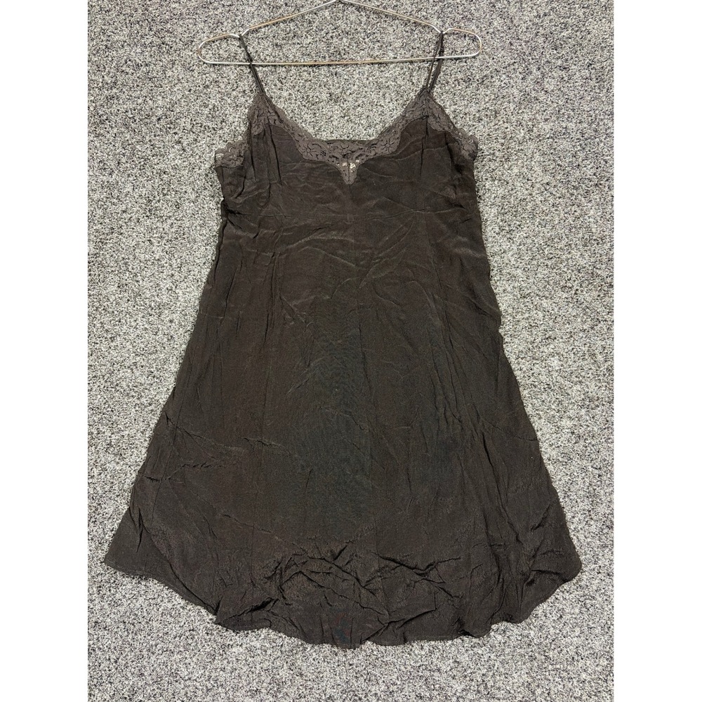 Wilfred Slip Dress Womens S Black Lace Trim Rayon Mini Aritzia 90s Grunge Boho